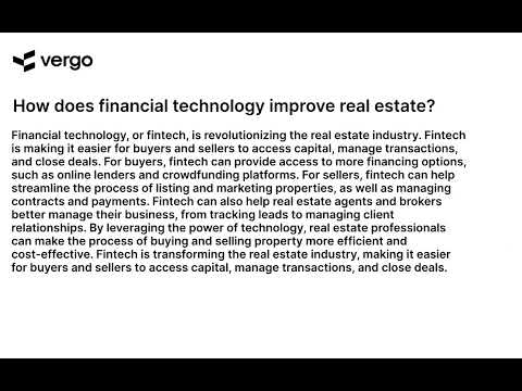 FinTech &amp; Real Estate: A Better Future
