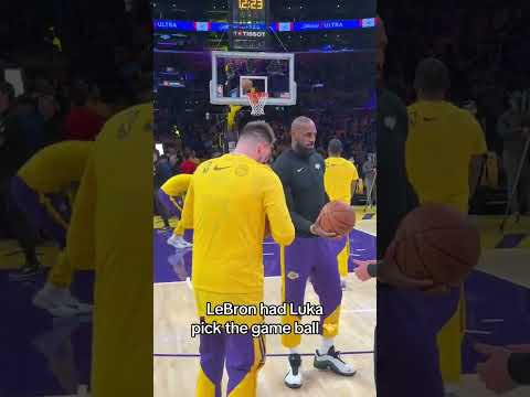 Luka choosing the game ball in his Lakers debut ♨️