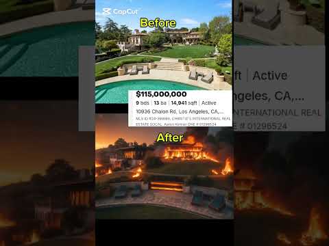 After | Before a $115,000,000 House destroyed 😭😭 #losangeles#update#wildfires #mansion#california