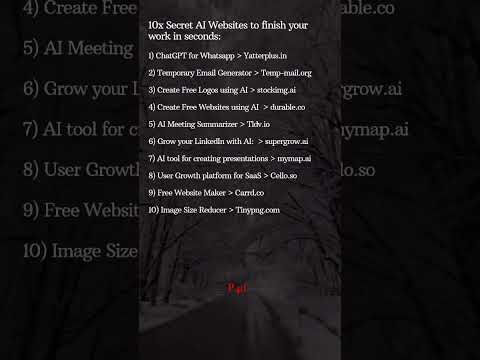 &quot;Unlock the Power of Productivity: Explore These 10 Secret Al Websites to Turbocharge Your Workflow